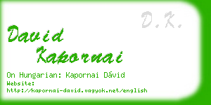 david kapornai business card
